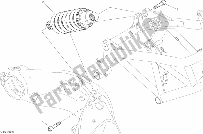 All parts for the Sospensione Posteriore of the Ducati Hypermotard 939 Thailand 2017